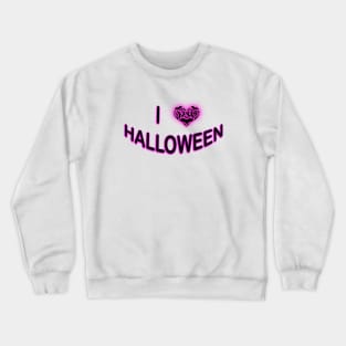 I Love Halloween (Batty Love Heart) Purple Crewneck Sweatshirt